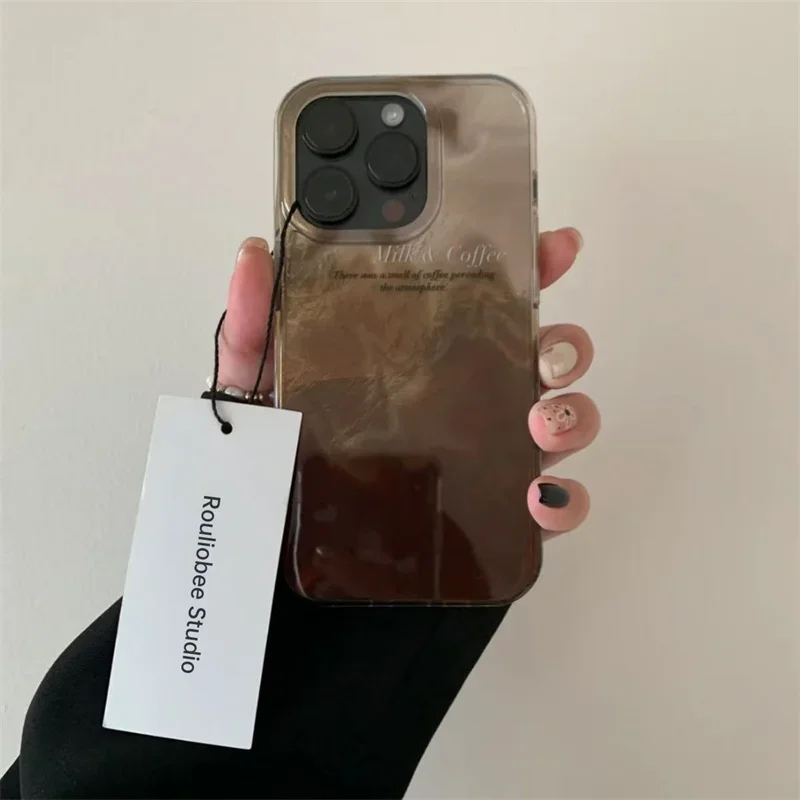 Phone Cases Expensive - 럭셔리 커피 컬러 블렌딩 그라데이션 폰