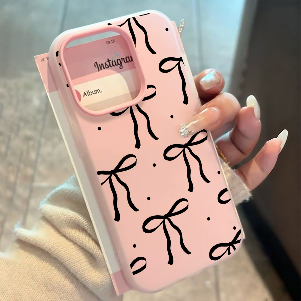 Phone Cases Xiaomi 14T - INS 빅 블랙 보우 패턴 실리콘