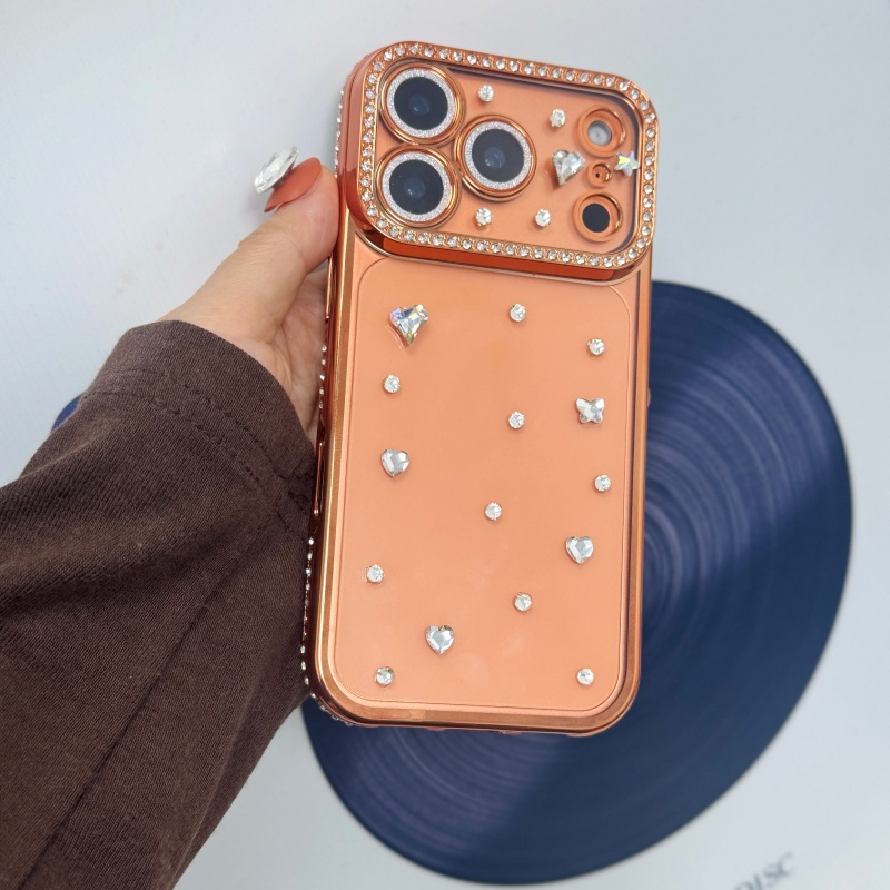 Phone Cases Orange - 수제 보석 크리스탈 도금 오렌지 폰