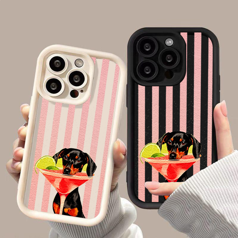 Phone Cases Xiaomi 14T - 귀여운 강아지 스트라이프 프린트 충격 방지