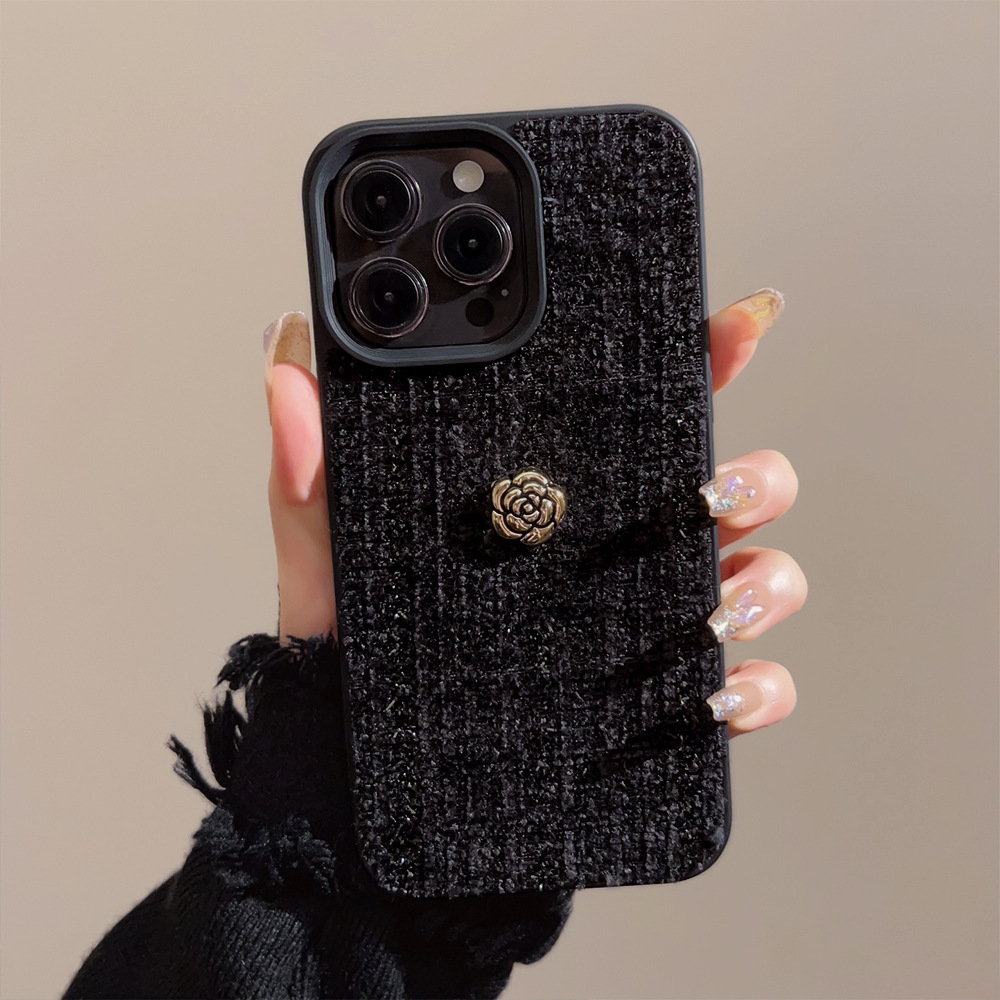 Phone Cases Expensive - 럭셔리 3D 골든 카멜리아 꽃무늬 폰케이스