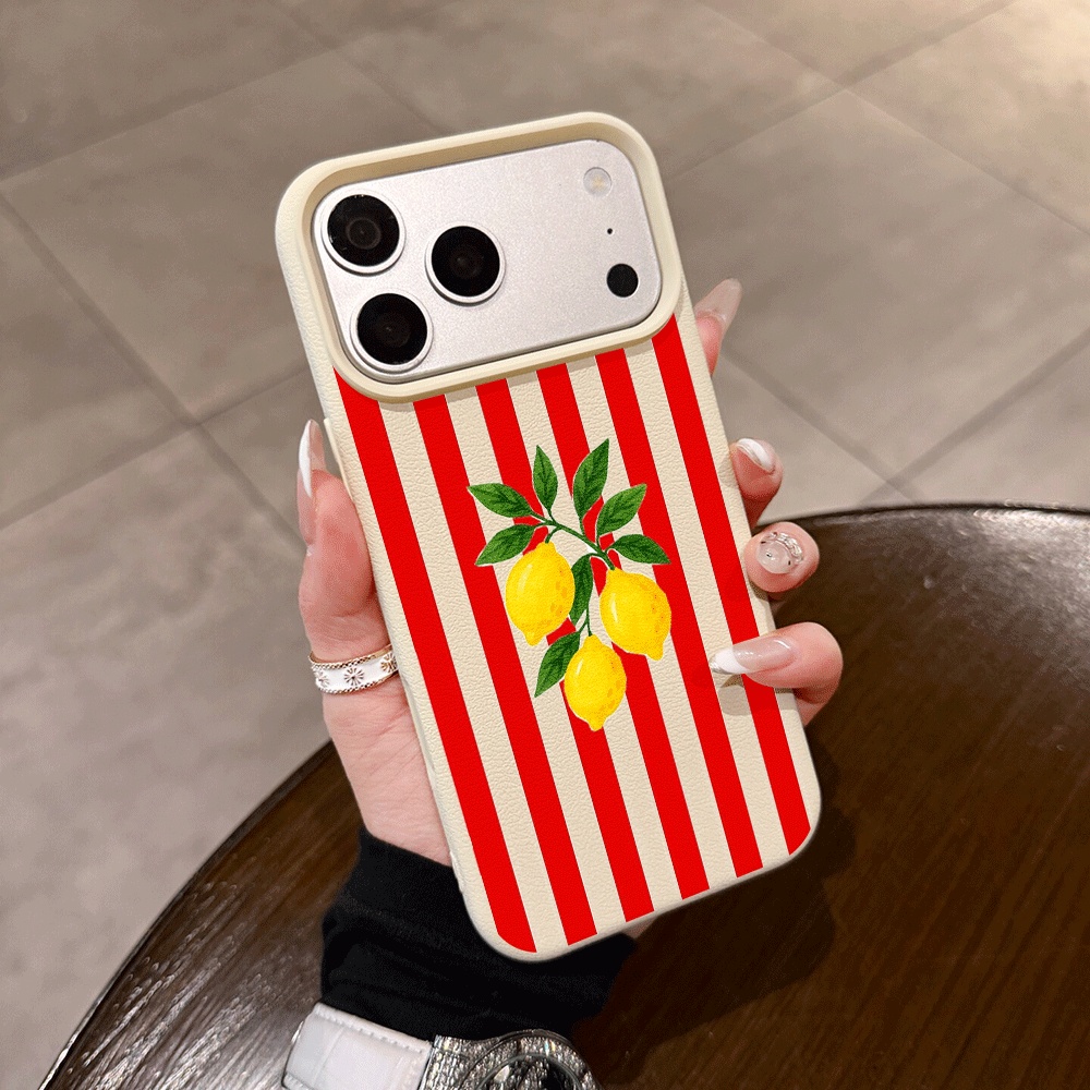 Phone Cases Orange - 오렌지 스트라이프 레몬 폰 케이스 아이폰