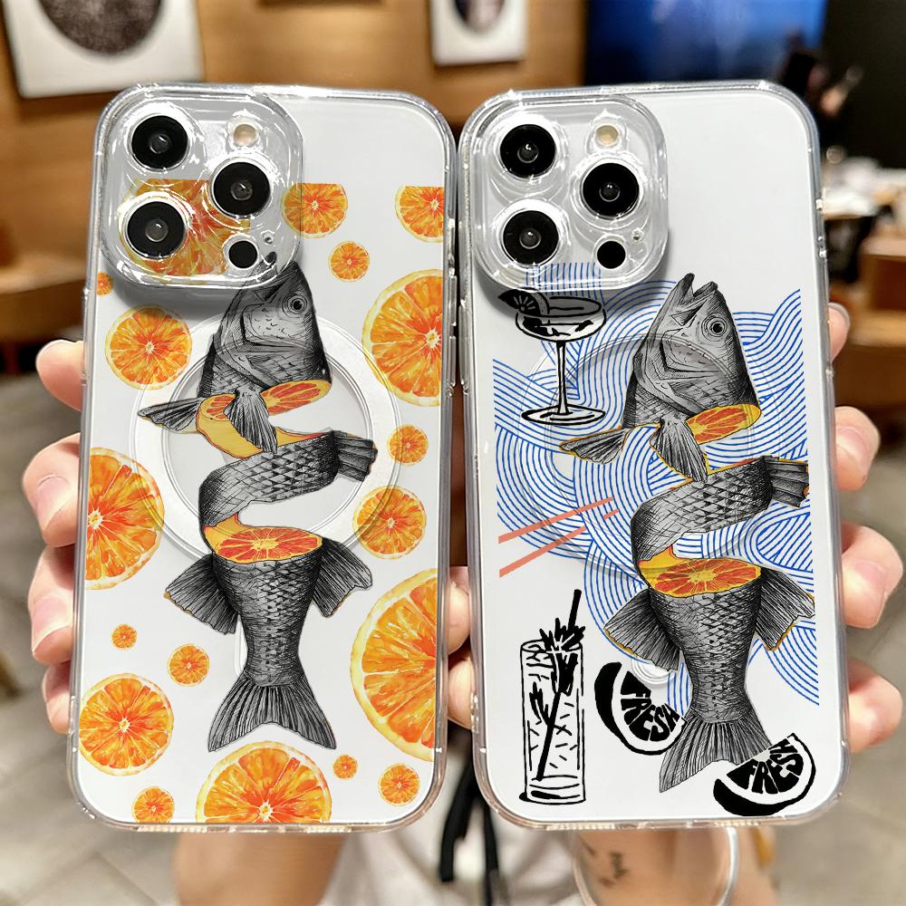 Phone Cases Orange - 오렌지 타이드 피쉬 클럽 폰 케이스