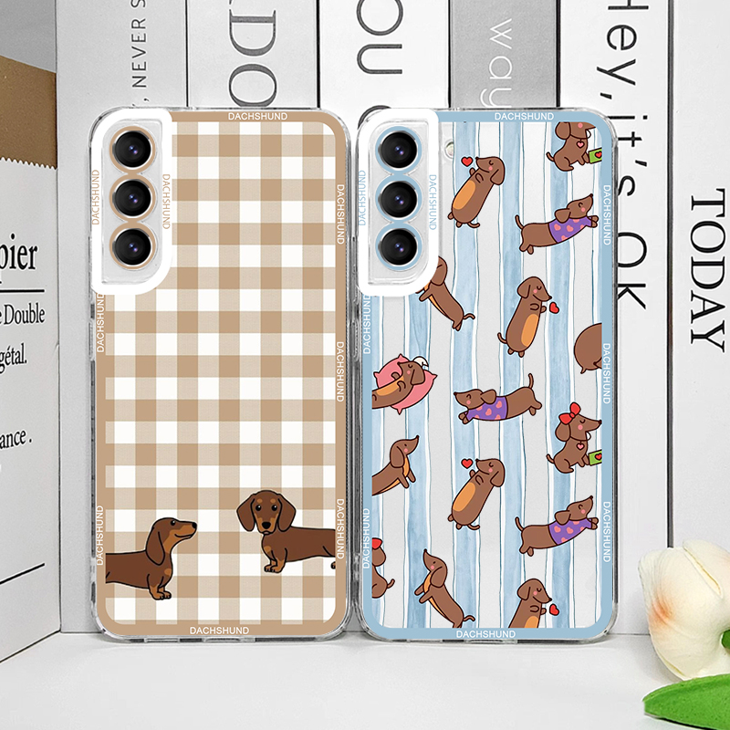 Phone Cases Samsung S25 Ultra - 귀여운 닥스훈트 강아지 무늬 프린트 소프트