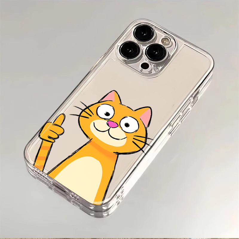 Phone Cases Orange - 귀여운 만화 오렌지 고양이 휴대폰 케이스,
