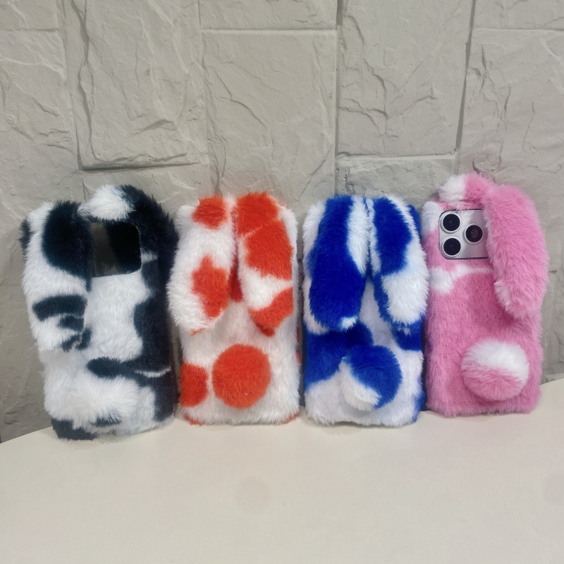 Phone Cases Iphone - 귀여운 토끼 디자인 폭신한 폰 케이스