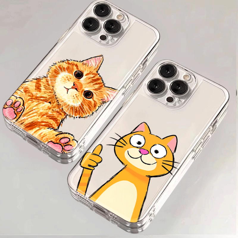 귀여운 만화 오렌지 고양이 패턴 샤오미 레드미 노트 1 - Phone Cases Orange 리뷰 및 가격