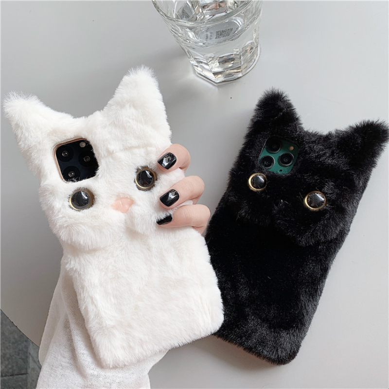 3D 귀여운 만화 고양이 털 플러시 폰 케이스 아이폰  - Phone Cases Iphone 리뷰 및 가격