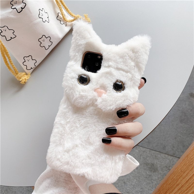 3D 귀여운 만화 고양이 털 플러시 폰 케이스 아이폰  - Phone Cases Iphone 리뷰 및 가격