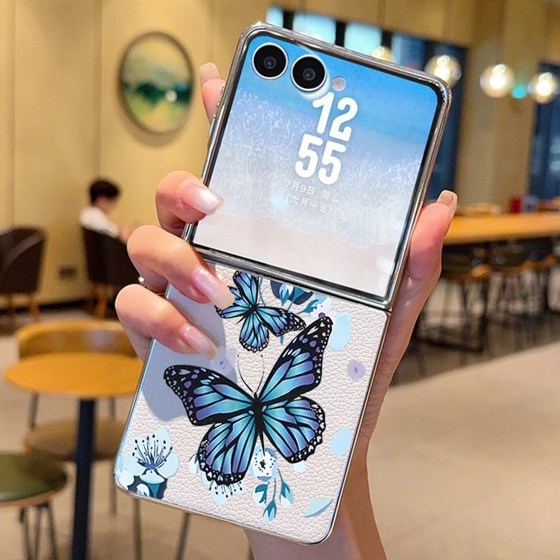 퍼플 버터플라이 PU 가죽 폰 케이스 삼성 갤럭시 Z  - Phone Cases Z Fold 6 리뷰 및 가격