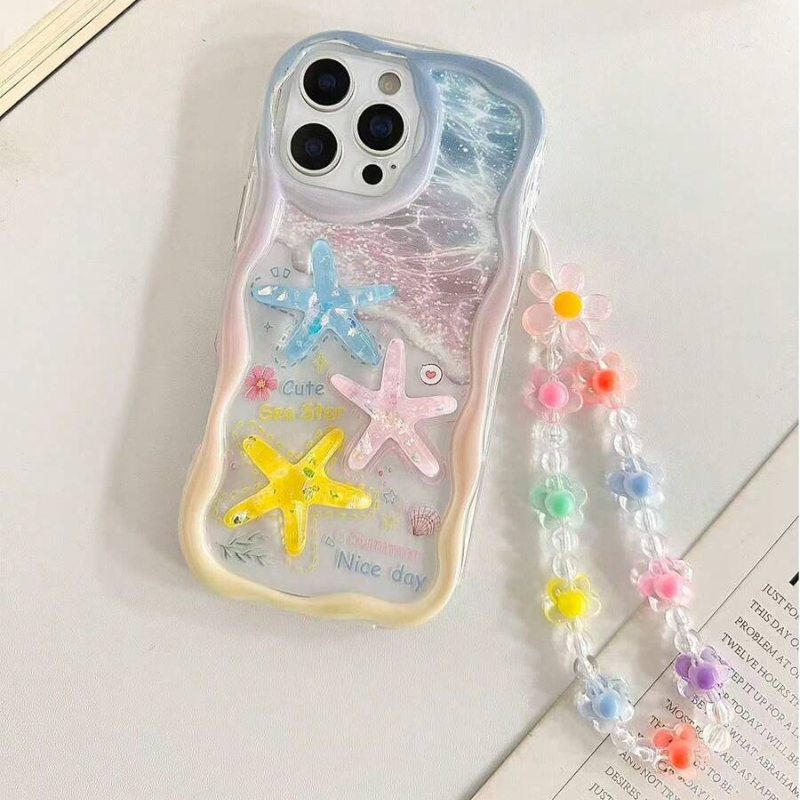 만화 불가사리 쉘 투명 웨이브 엣지 폰 케이스 (아이폰 - Phone Cases With Charms 리뷰 및 가격