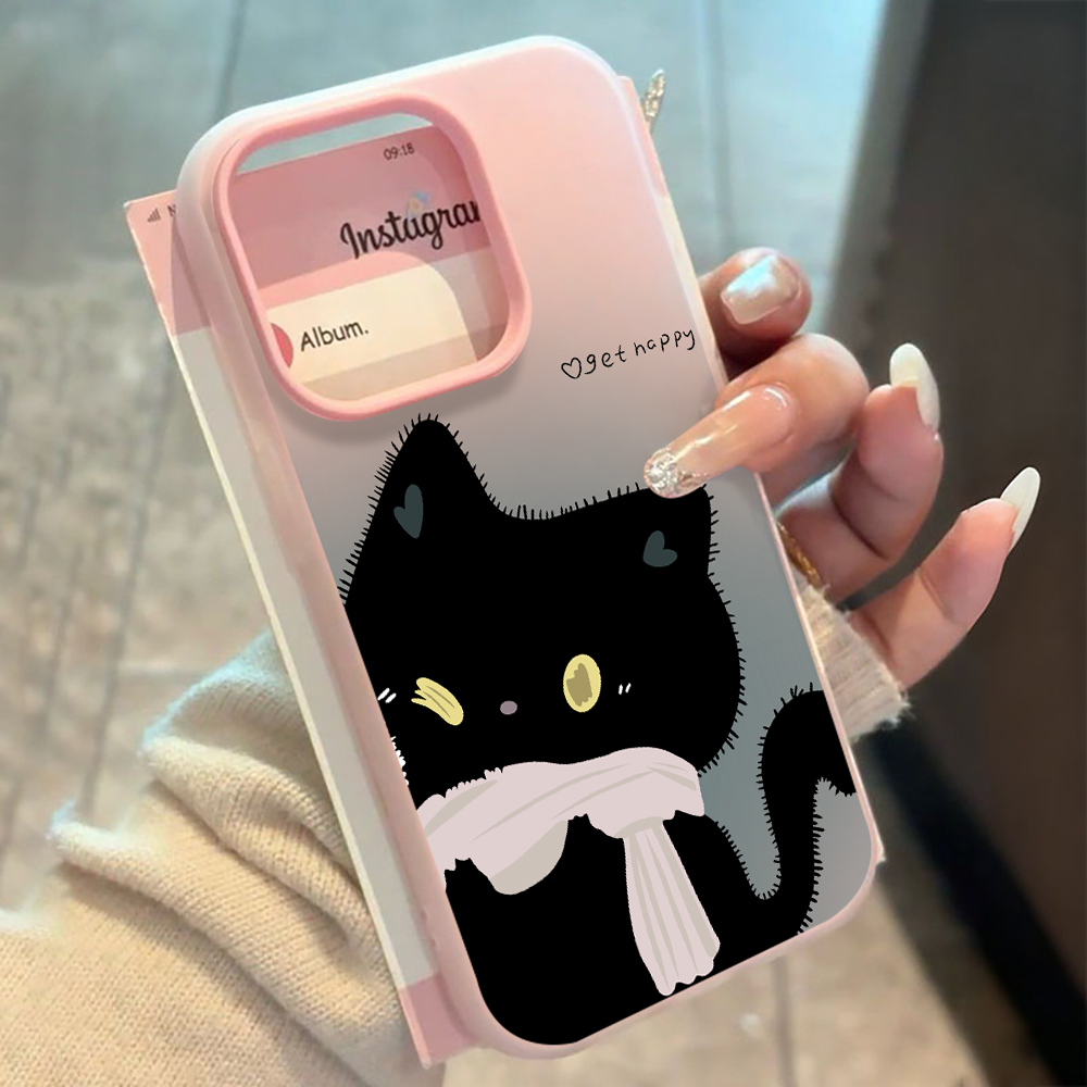 INS 커플 블랙 화이트 고양이 캔디 컬러 폰 케이스  - Phone Cases Xiaomi 14T 리뷰 및 가격
