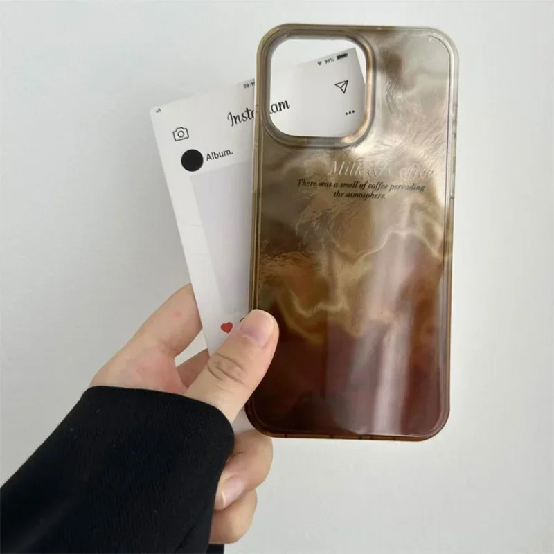 럭셔리 커피 컬러 블렌딩 그라데이션 폰 케이스 (아이폰 - Phone Cases Expensive 리뷰 및 가격