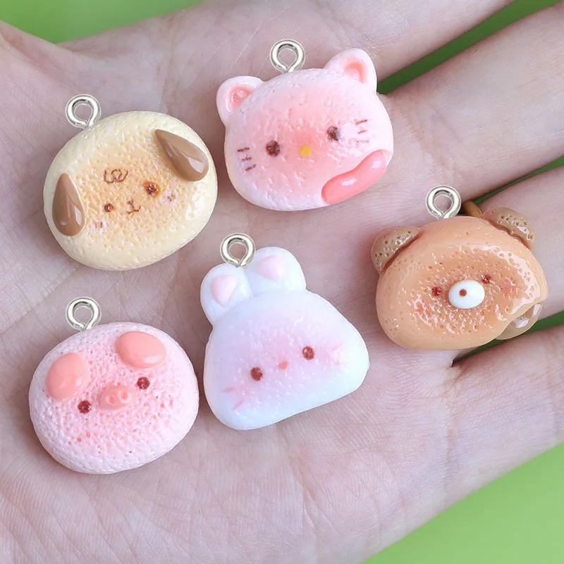 10Pcs 광택 있는 만화 토끼 수지 참 귀여운 토끼  - Phone Cases With Charms 리뷰 및 가격