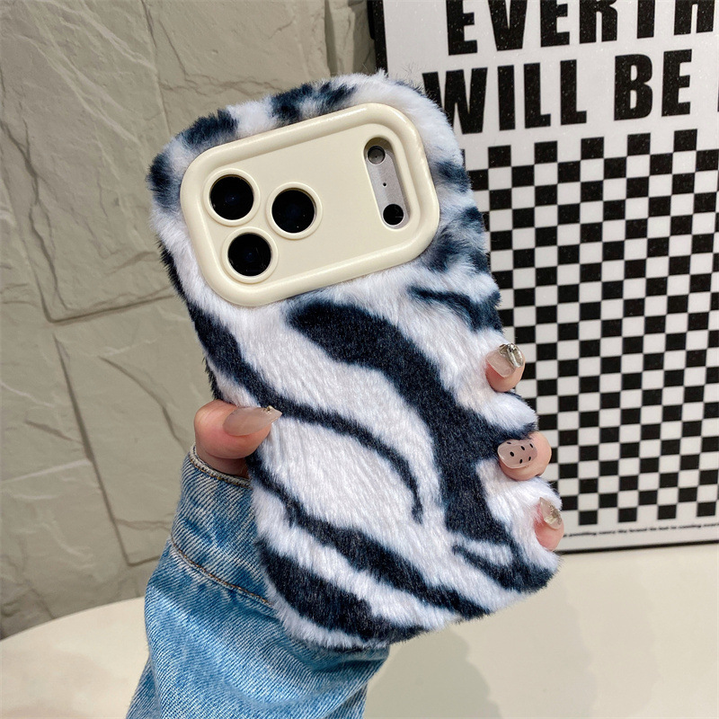 럭셔리 지브라 패턴 플러시 폰 케이스 (아이폰 17 에 - Phone Cases Iphone 리뷰 및 가격