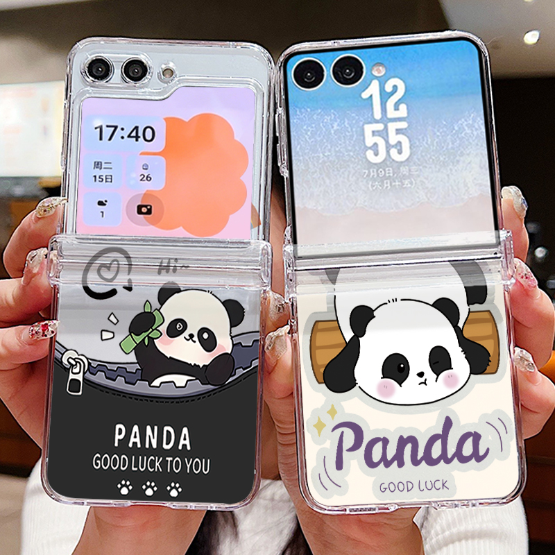 귀여운 팬더 패턴 삼성 갤럭시 Z 플립 8 7 6 5  - Phone Cases Z Fold 6 리뷰 및 가격