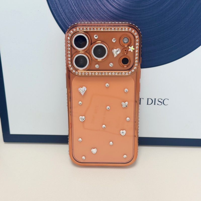 수제 보석 크리스탈 도금 오렌지 폰 케이스 아이폰17  - Phone Cases Orange 리뷰 및 가격