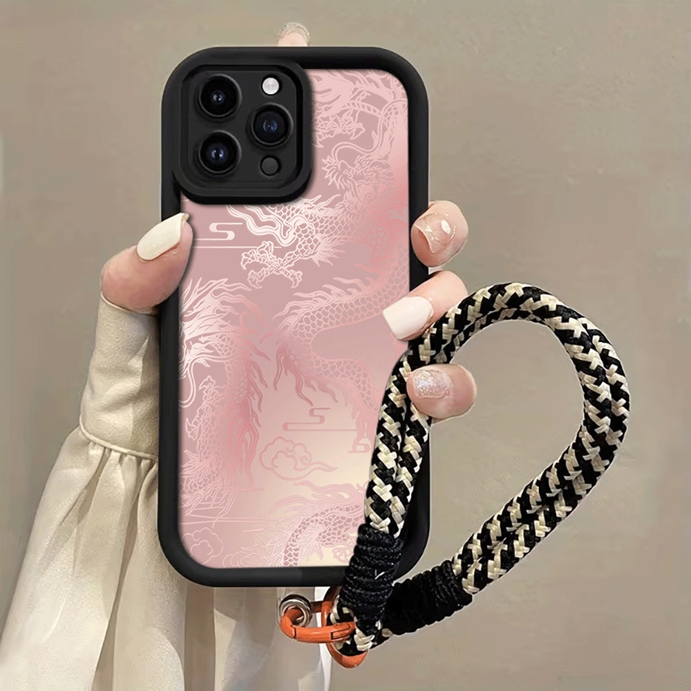 흰색 드래곤 패턴 스트랩 로프 폰 케이스 (아이폰 13 - Phone Cases With Loop 리뷰 및 가격