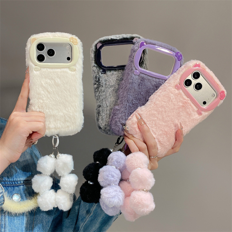고급 솔리드 컬러 퍼리 플러시 폰 케이스 (아이폰 17 - Phone Cases Iphone 리뷰 및 가격
