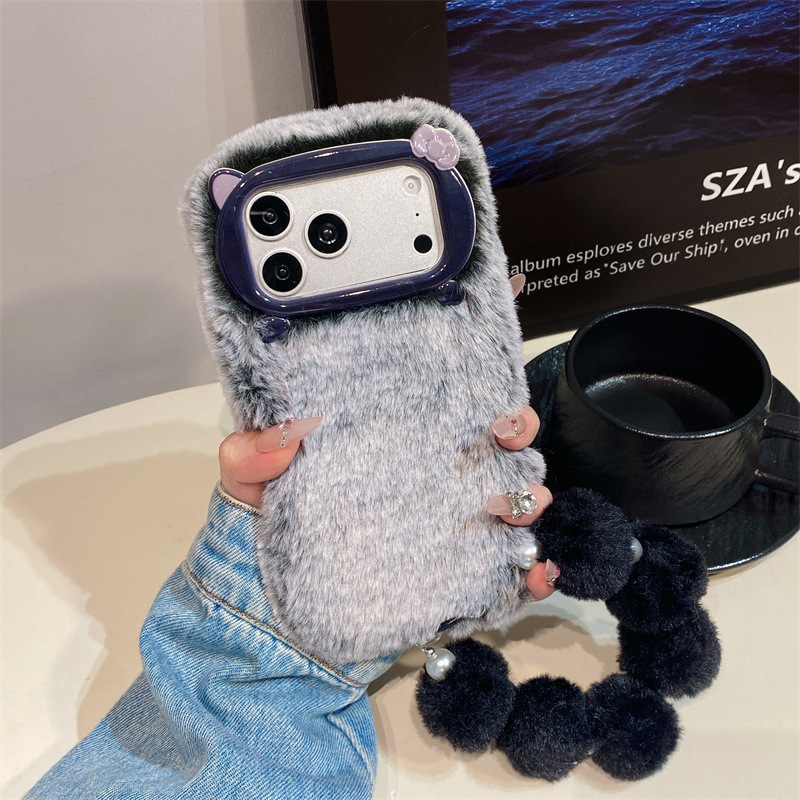 고급 솔리드 컬러 퍼리 플러시 폰 케이스 (아이폰 17 - Phone Cases Iphone 리뷰 및 가격