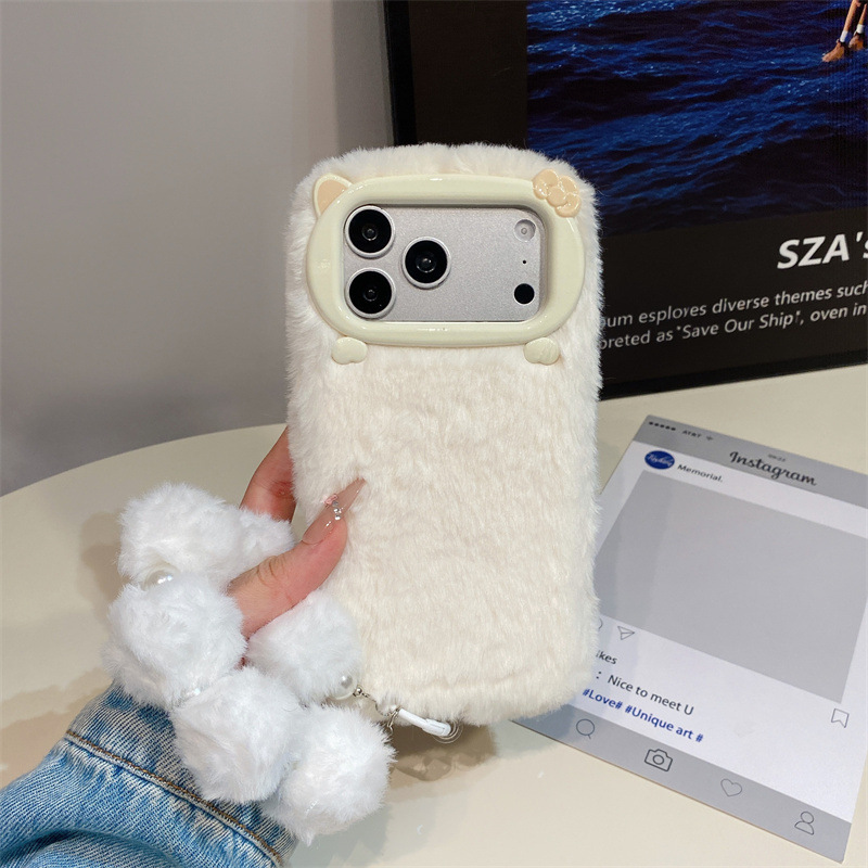 고급 솔리드 컬러 퍼리 플러시 폰 케이스 (아이폰 17 - Phone Cases Iphone 리뷰 및 가격