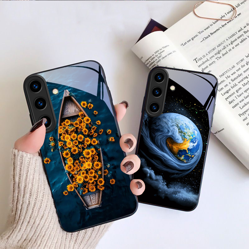 따뜻한 오렌지색 헤일로 트리 디자인 삼성 갤럭시 S24 - Phone Cases Orange 리뷰 및 가격