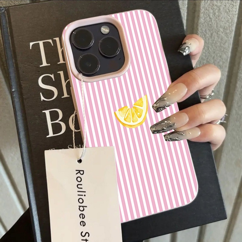 오렌지 핑크 화이트 스트라이프 폰 케이스 삼성 갤럭시  - Phone Cases Orange 리뷰 및 가격