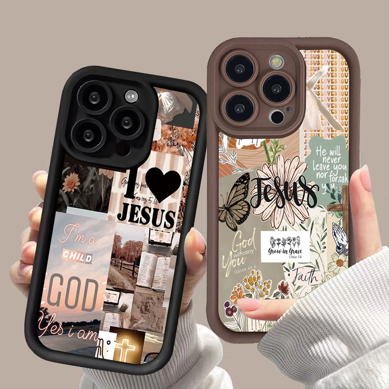 예수 콜라주 패턴 두꺼운 충격 방지 전화 케이스 iPh - Phone Cases Arc 리뷰 및 가격