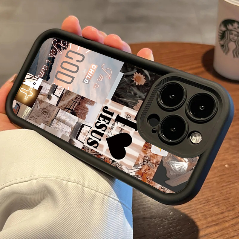 예수 콜라주 패턴 두꺼운 충격 방지 전화 케이스 iPh - Phone Cases Arc 리뷰 및 가격