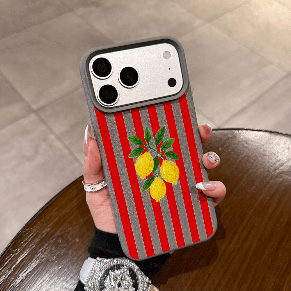 오렌지 스트라이프 레몬 폰 케이스 아이폰 17 16 1 - Phone Cases Orange 리뷰 및 가격