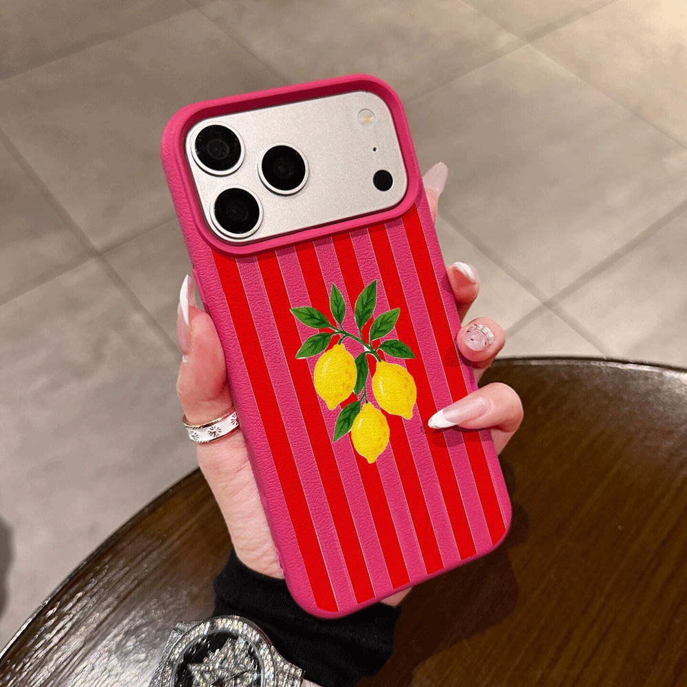 오렌지 스트라이프 레몬 폰 케이스 아이폰 17 16 1 - Phone Cases Orange 리뷰 및 가격