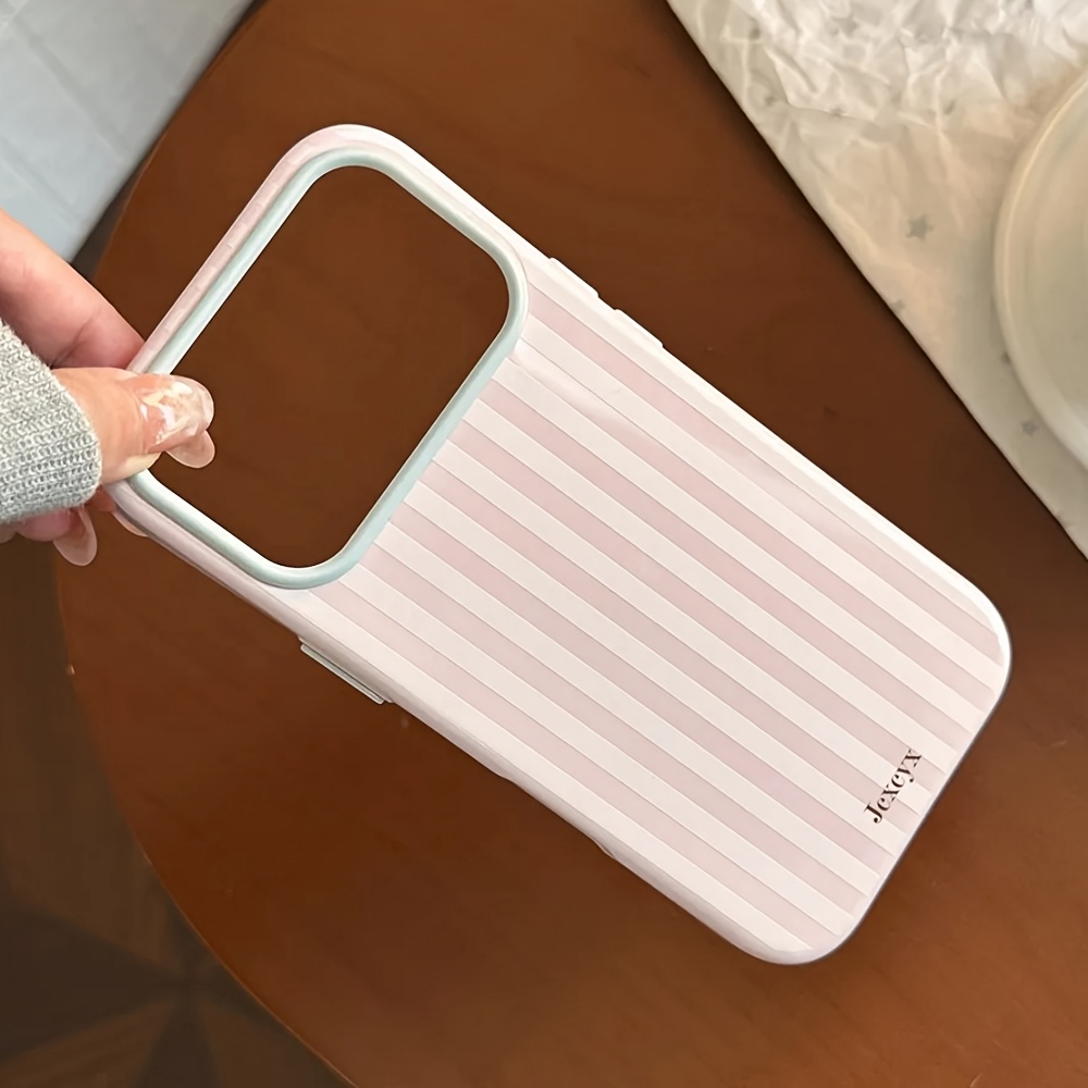 럭셔리한 한국 패션 스트라이프 캔디 컬러 소프트 폰 케 - Phone Cases Expensive 리뷰 및 가격
