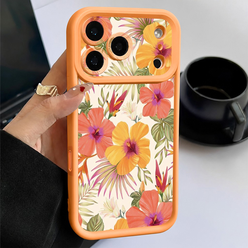 오렌지 꽃무늬 TPU 폰 케이스 아이폰 17 17e 1 - Phone Cases Orange 리뷰 및 가격
