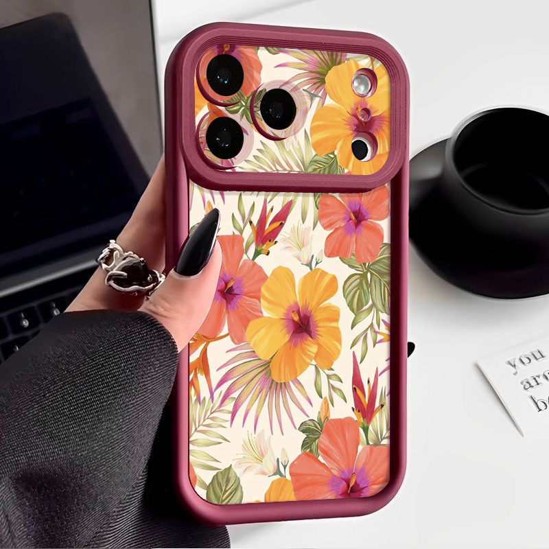 오렌지 꽃무늬 TPU 폰 케이스 아이폰 17 17e 1 - Phone Cases Orange 리뷰 및 가격