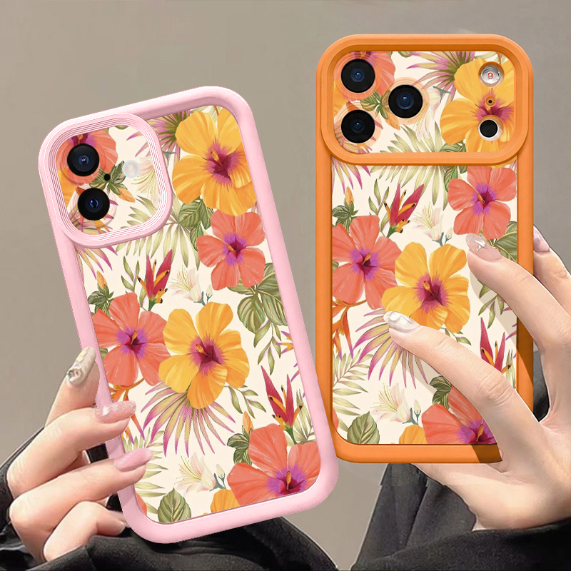 오렌지 꽃무늬 TPU 폰 케이스 아이폰 17 17e 1 - Phone Cases Orange 리뷰 및 가격