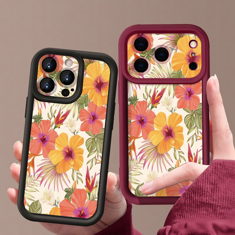 오렌지 꽃무늬 TPU 폰 케이스 아이폰 17 17e 1 - Phone Cases Orange 리뷰 및 가격