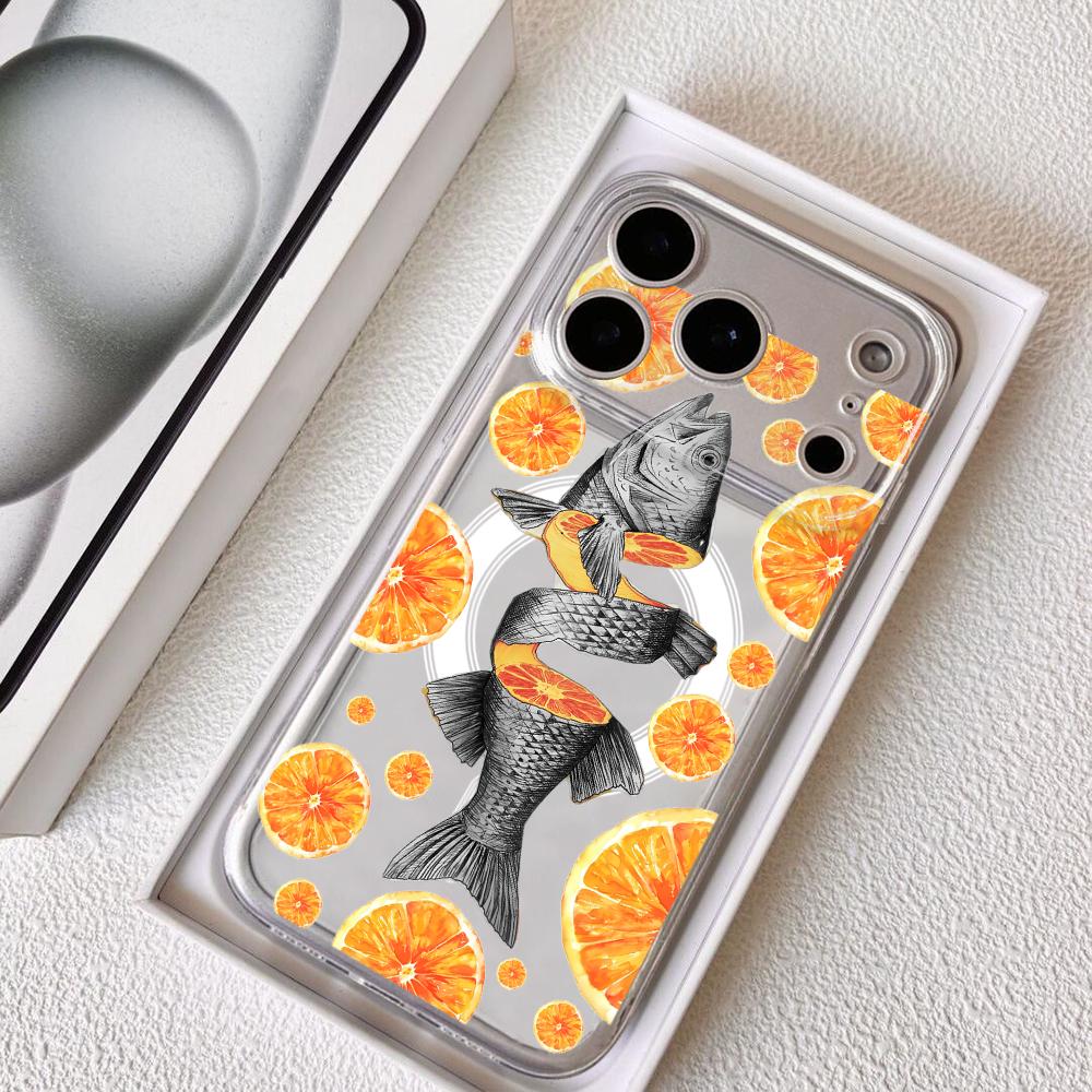오렌지 타이드 피쉬 클럽 폰 케이스 마그네틱 크리스탈  - Phone Cases Orange 리뷰 및 가격