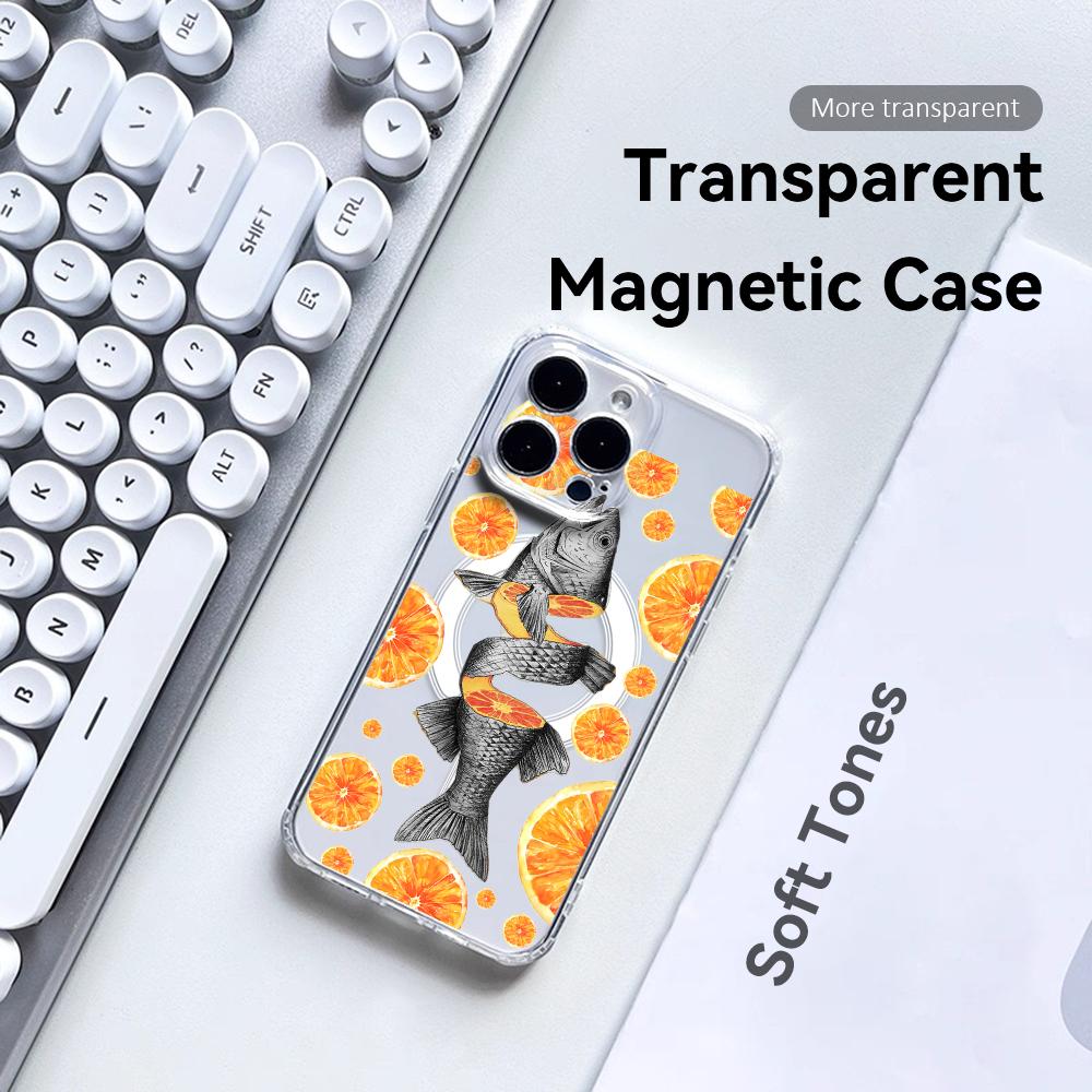 오렌지 타이드 피쉬 클럽 폰 케이스 마그네틱 크리스탈  - Phone Cases Orange 리뷰 및 가격