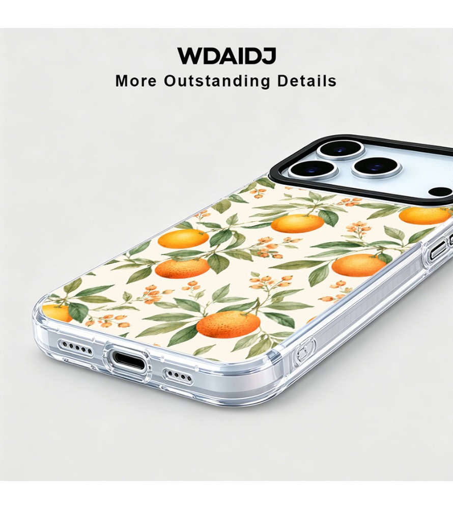 손으로 그린 오렌지 가지 패턴 투명 폰 케이스 (아이폰 - Phone Cases Orange 리뷰 및 가격