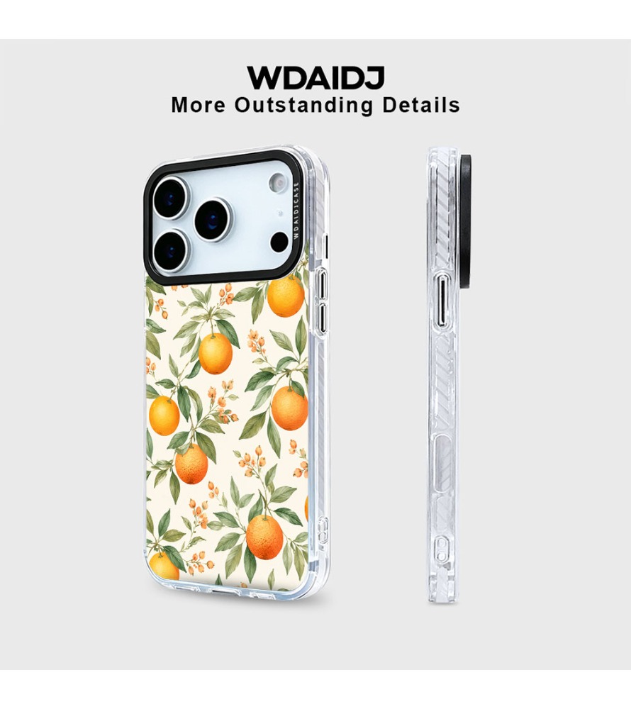 손으로 그린 오렌지 가지 패턴 투명 폰 케이스 (아이폰 - Phone Cases Orange 리뷰 및 가격