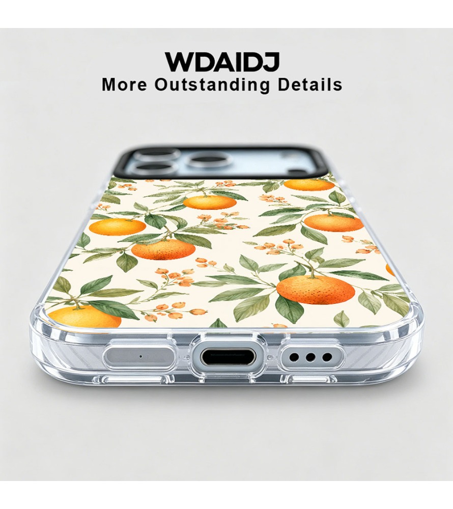 손으로 그린 오렌지 가지 패턴 투명 폰 케이스 (아이폰 - Phone Cases Orange 리뷰 및 가격
