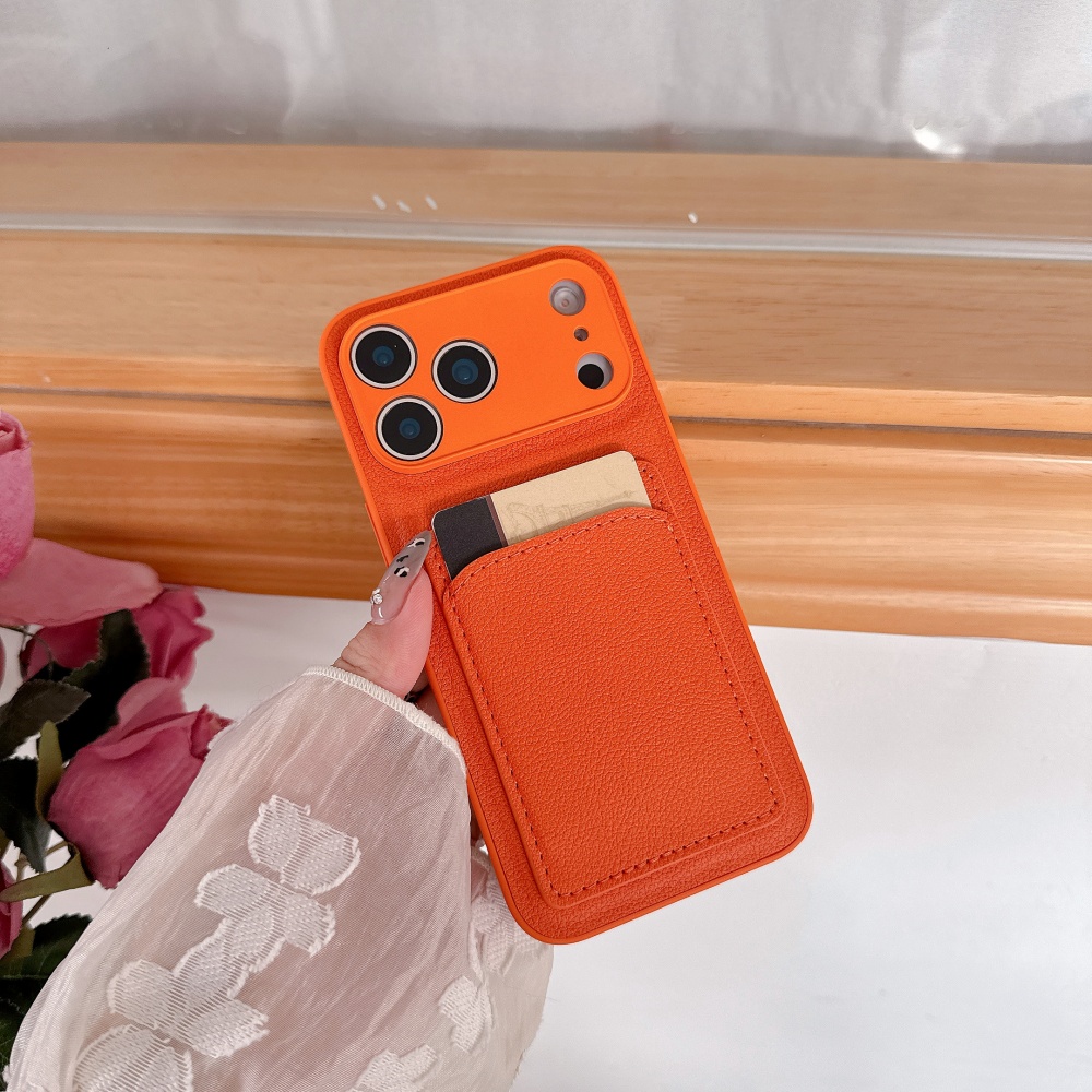 고급 오렌지 가죽 삽입 카드 수납 폰 케이스 (아이폰  - Phone Cases Orange 리뷰 및 가격