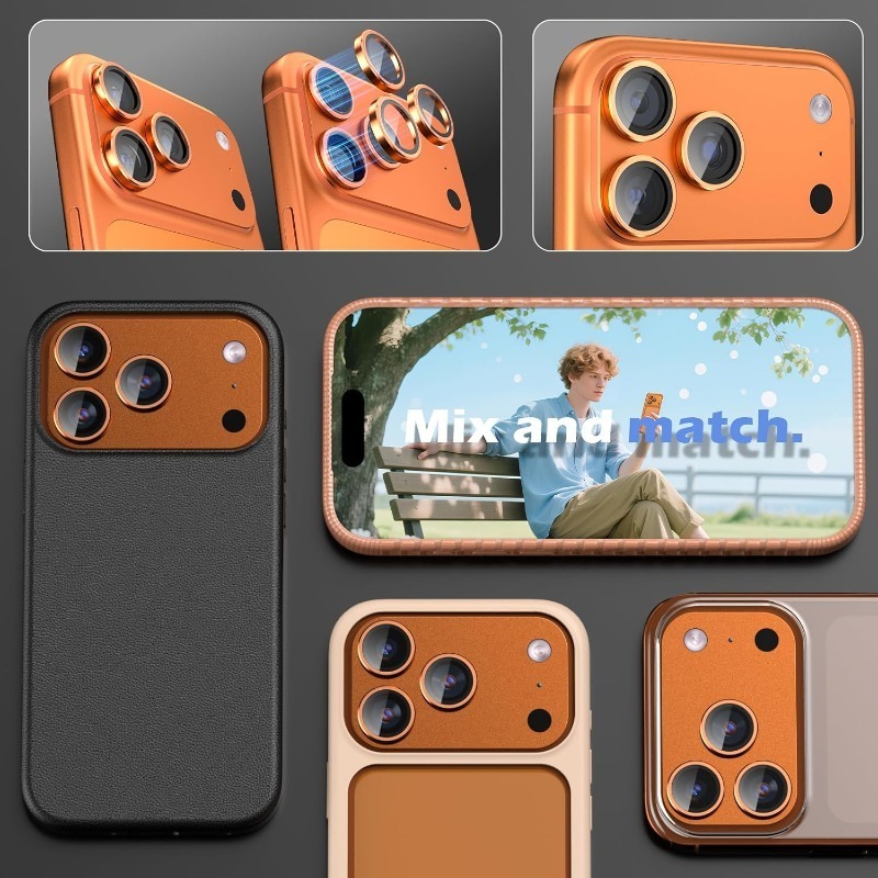 오렌지 메탈 글래스 카메라 렌즈 보호필름 (아이폰 17 - Phone Cases Orange 리뷰 및 가격