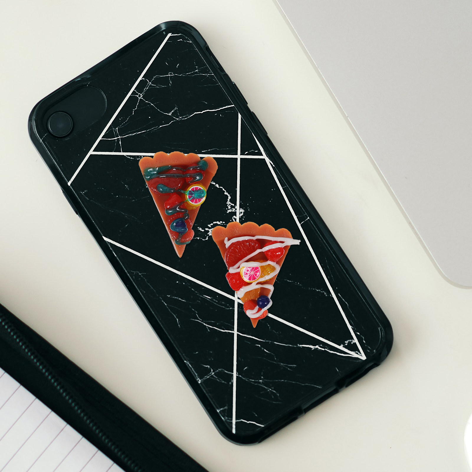 3개 미니어처 삼각형 피자 참 장식 매끄럽게 광택 처리 - Phone Cases With Charms 리뷰 및 가격